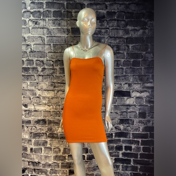 Orange Summer Bodycon Mini Dress - Picture 10 of 13